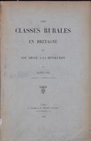 Les classes rurales en Bretagne du 16. siècle à la Révolution