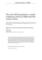 The role of R/D expenditure: a critical comparison of the two (R&amp;S and CIS) sources of data