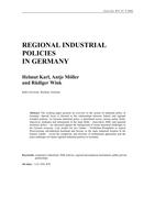 Regional Industrial Policies in Germany