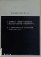 L'impiego nelle pubbliche amministrazioni in Piemonte : 6. Le amministrazioni periferiche dello stato (I)
